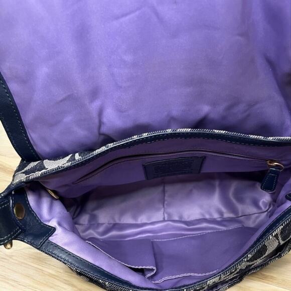 Y2K Coach 12572 Signature Denim Bleecker Flap Bag & Matching Large Wallet - Picture 6 of 16